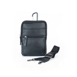Load image into Gallery viewer, Rustic Leather Genuine Leather Travel Pouch for Men | Multipurpose Sling & Waist Bag with Hook | Compact Organizer with Adjustable Strap & Zipper Pockets | Ideal for Travel, Office & Daily Use - Walletsnbags
