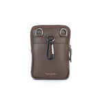 Load image into Gallery viewer, Rustic Leather Genuine Leather Travel Pouch for Men | Multipurpose Sling & Waist Bag with Hook | Compact Organizer with Adjustable Strap & Zipper Pockets | Ideal for Travel, Office & Daily Use - Walletsnbags