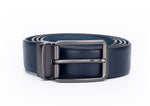 Load image into Gallery viewer, Reversible Formal Leather Belt for Men – Blue | 35mm Full Grain Leather | Imported Reversible Buckle