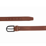 Load image into Gallery viewer, Hard Wax Creased With Black Buckle Leather Belt for men