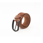 Load image into Gallery viewer, Hard Wax Creased With Black Buckle Leather Belt for men