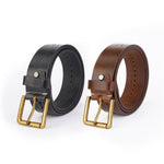 Load image into Gallery viewer, Rustic Leather Casual Belt – Premium Oil Crunch Leather with Brass Buckle - Walletsnbags
