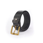Load image into Gallery viewer, Rustic Leather Casual Belt – Premium Oil Crunch Leather with Brass Buckle - Walletsnbags