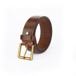 Load image into Gallery viewer, Rustic Leather Casual Belt – Premium Oil Crunch Leather with Brass Buckle - Walletsnbags