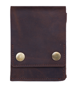 Load image into Gallery viewer, Rustic Leather Oilpullup Double Button Cut Edge Wallet