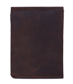 Load image into Gallery viewer, Rustic Leather Oilpullup Double Button Cut Edge Wallet