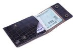 Load image into Gallery viewer, Rustic Leather Double Button Cut Edge Wallet