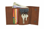 Load image into Gallery viewer, Three Fold Leather Keychain Wallet