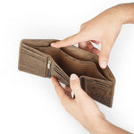 Load image into Gallery viewer, Creased Leather Tri Fold Mens Wallet