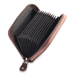 Load image into Gallery viewer, RL Gusset Full Zip Unisex Leather Card Holder - WALLETSNBAGS