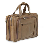 Load image into Gallery viewer, RL Full Zip Expandable Leather Messenger Laptop Bags15.6 Inch - WALLETSNBAGS