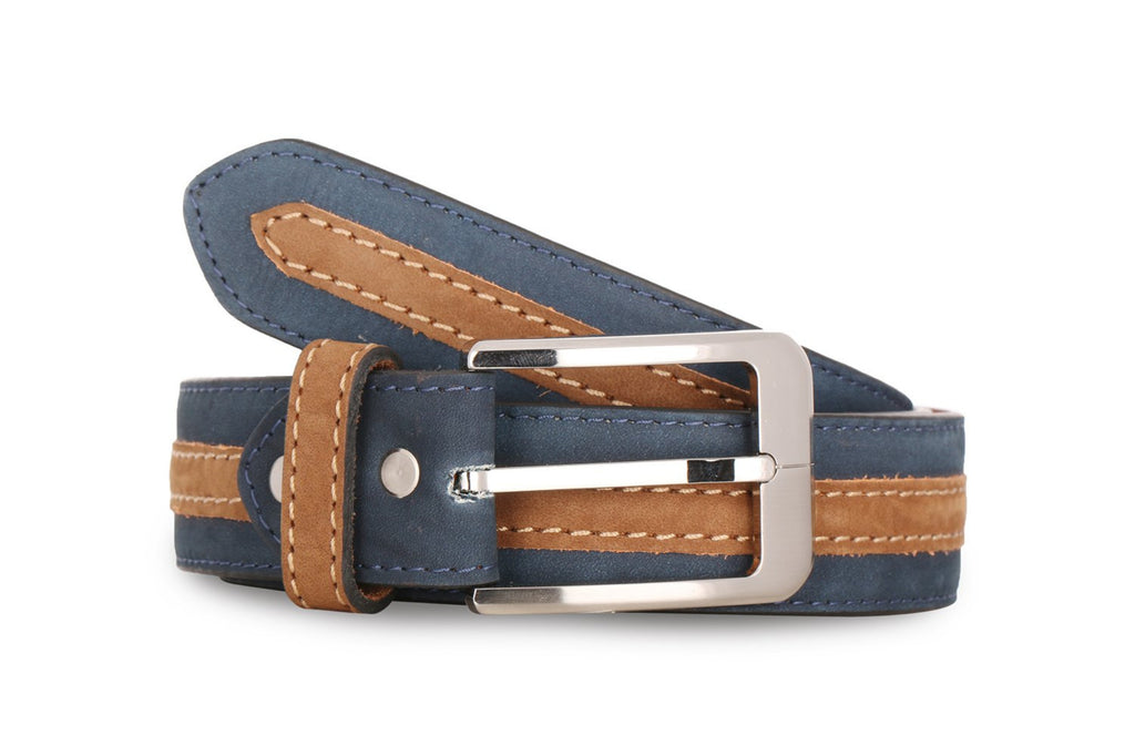 RL Nubuck middle rib formal leather mens belt - [walletsnbags_name]