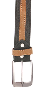 Load image into Gallery viewer, RL Nubuck middle rib formal leather mens belt - WALLETSNBAGS