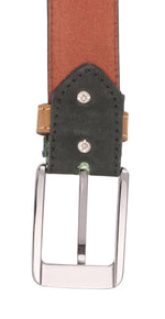 Load image into Gallery viewer, RL Nubuck middle rib formal leather mens belt - WALLETSNBAGS