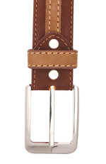 Load image into Gallery viewer, RL Nubuck middle rib formal leather mens belt - WALLETSNBAGS