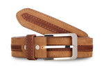 Load image into Gallery viewer, RL Nubuck middle rib formal leather mens belt - WALLETSNBAGS