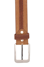 Load image into Gallery viewer, RL Nubuck middle rib formal leather mens belt - WALLETSNBAGS
