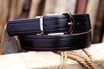Load image into Gallery viewer, RL Double Stitch Reversible Leather Belt - WALLETSNBAGS