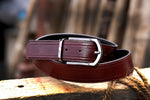 Load image into Gallery viewer, RL Double Stitch Reversible Leather Belt - WALLETSNBAGS