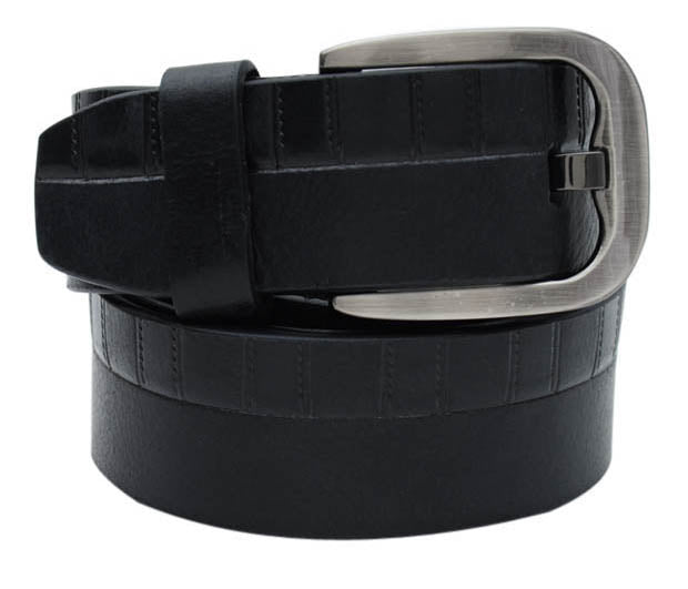 RL Embossed Casual Mens Leather Belt - WALLETSNBAGS
