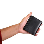 Load image into Gallery viewer, Basic Buttoned Leather Tri Fold Wallet - WALLETSNBAGS