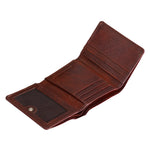 Load image into Gallery viewer, Basic Buttoned Leather Tri Fold Wallet - WALLETSNBAGS