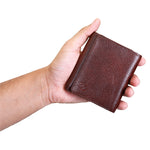 Load image into Gallery viewer, Basic Buttoned Leather Tri Fold Wallet - WALLETSNBAGS