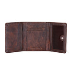 Load image into Gallery viewer, Basic Buttoned Leather Tri Fold Wallet - WALLETSNBAGS