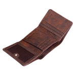 Load image into Gallery viewer, Basic Buttoned Leather Tri Fold Wallet - WALLETSNBAGS
