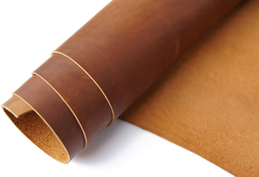 RL Bourbon Brown Tooling Leather Square 2.0mm Thick Finished Full Grain Cow Hide Leather Crafts Tooling Sewing Hobby Workshop Crafting Leather Accessories 12X24 INCH - [walletsnbags_name]