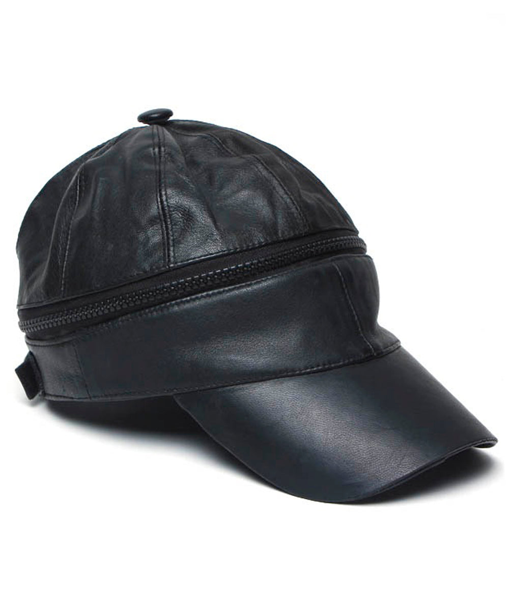 RL Leather Zipper Cap - [walletsnbags_name]