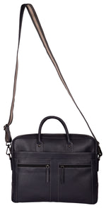Load image into Gallery viewer, RL Oliver Mens Leather Business Briefcase Messenger - WALLETSNBAGS