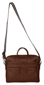 Load image into Gallery viewer, RL Oliver Mens Leather Business Briefcase Messenger - WALLETSNBAGS