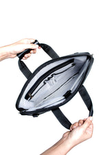 Load image into Gallery viewer, Vegan leather expandable slim laptop bag - Walletsnbags