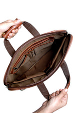 Load image into Gallery viewer, Vegan leather expandable slim laptop bag - Walletsnbags