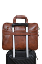Load image into Gallery viewer, Vegan leather expandable slim laptop bag - Walletsnbags