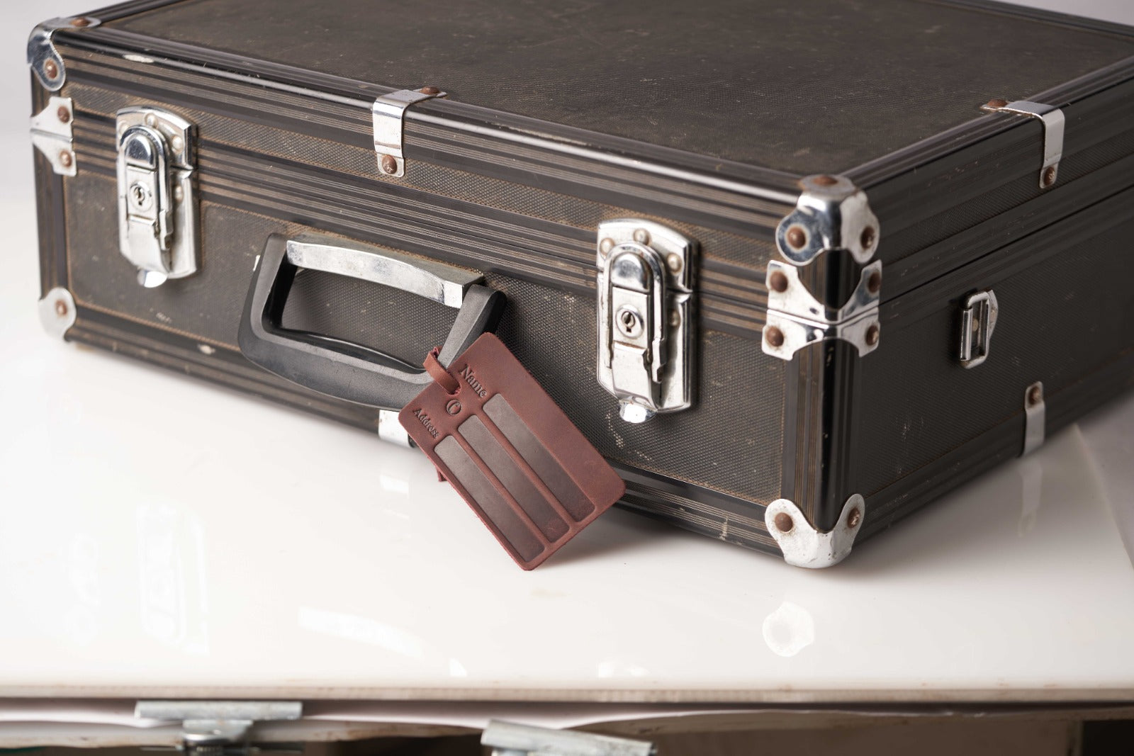 "Travel in style with our personalized leather luggage tags!"