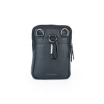 Load image into Gallery viewer, Rustic Leather Genuine Leather Travel Pouch for Men | Multipurpose Sling &amp; Waist Bag with Hook | Compact Organizer with Adjustable Strap &amp; Zipper Pockets | Ideal for Travel, Office &amp; Daily Use
