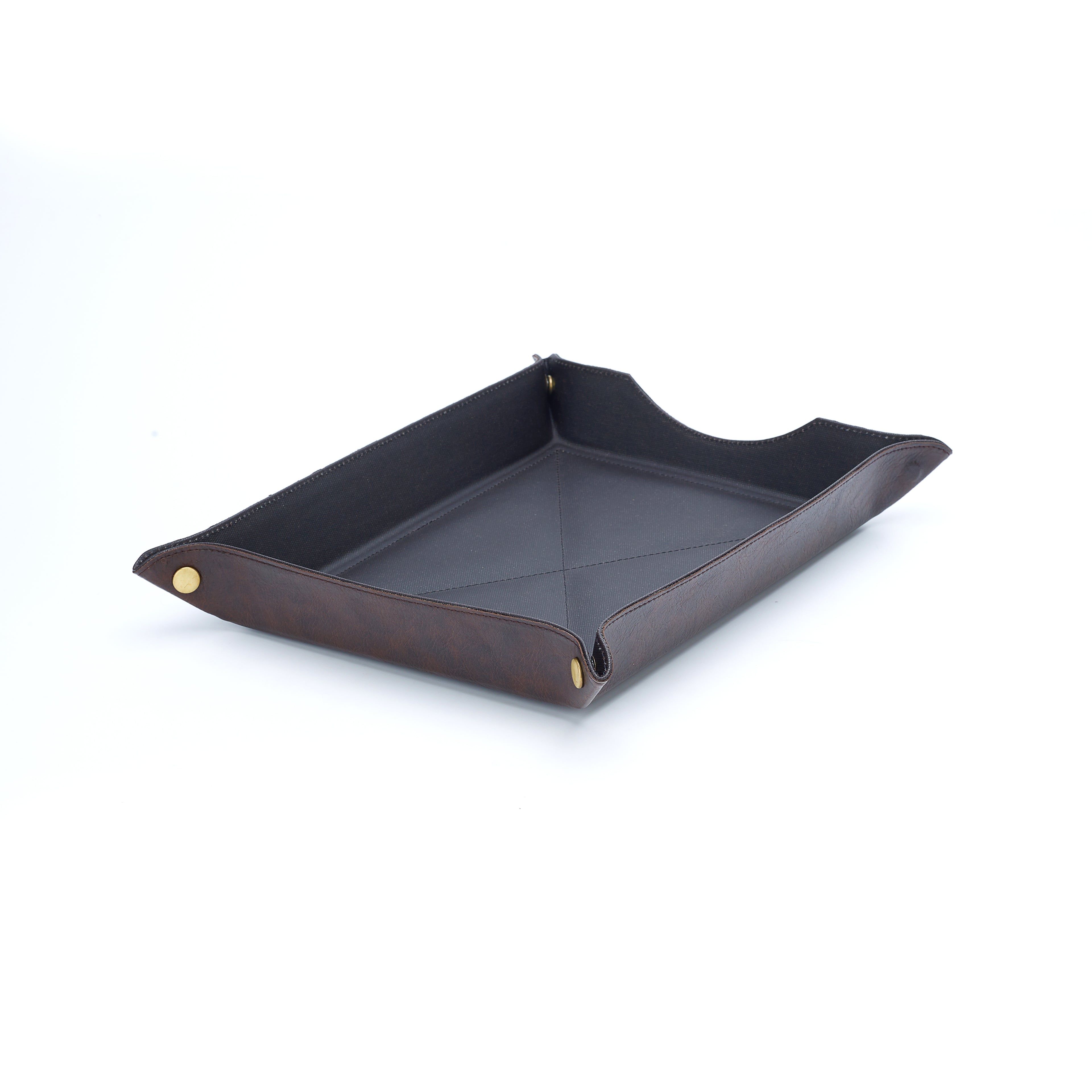 Canvas Office Desk Tray | Waterproof Valet Tray for Office & Home | Foldable Storage Tray for Keys, Wallet, Mobile & Accessories | Desk Organizer Tray