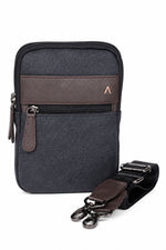 Load image into Gallery viewer, SAMOI Crossbody Sling Bag | Genuine Leather &amp; Waxed Canvas | Unisex Travel Bag with Multi-Pocket
