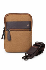 Load image into Gallery viewer, SAMOI Crossbody Sling Bag | Genuine Leather &amp; Waxed Canvas | Unisex Travel Bag with Multi-Pocket
