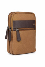 Load image into Gallery viewer, SAMOI Crossbody Sling Bag | Genuine Leather &amp; Waxed Canvas | Unisex Travel Bag with Multi-Pocket
