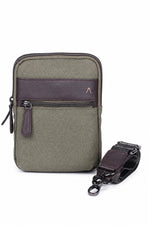 Load image into Gallery viewer, SAMOI Crossbody Sling Bag | Genuine Leather &amp; Waxed Canvas | Unisex Travel Bag with Multi-Pocket

