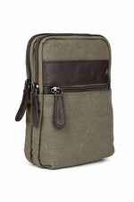 Load image into Gallery viewer, SAMOI Crossbody Sling Bag | Genuine Leather &amp; Waxed Canvas | Unisex Travel Bag with Multi-Pocket
