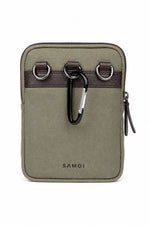 Load image into Gallery viewer, SAMOI Crossbody Sling Bag | Genuine Leather &amp; Waxed Canvas | Unisex Travel Bag with Multi-Pocket

