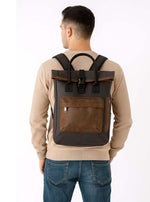 Load image into Gallery viewer, Waterproof Canvas Leather Backpack for Travel, College &amp; Work | Men &amp; Women | SAMOI - Walletsnbags

