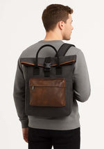Load image into Gallery viewer, Waterproof Canvas Leather Backpack for Travel, College &amp; Work | Men &amp; Women | SAMOI - Walletsnbags
