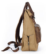 Load image into Gallery viewer, Waterproof Canvas Leather Backpack for Travel, College &amp; Work | Men &amp; Women | SAMOI - Walletsnbags

