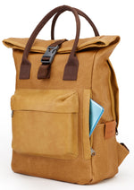 Load image into Gallery viewer, Waterproof Canvas Leather Backpack for Travel, College &amp; Work | Men &amp; Women | SAMOI - Walletsnbags
