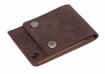Load image into Gallery viewer, Rustic Leather Oilpullup Double Button Cut Edge Wallet
